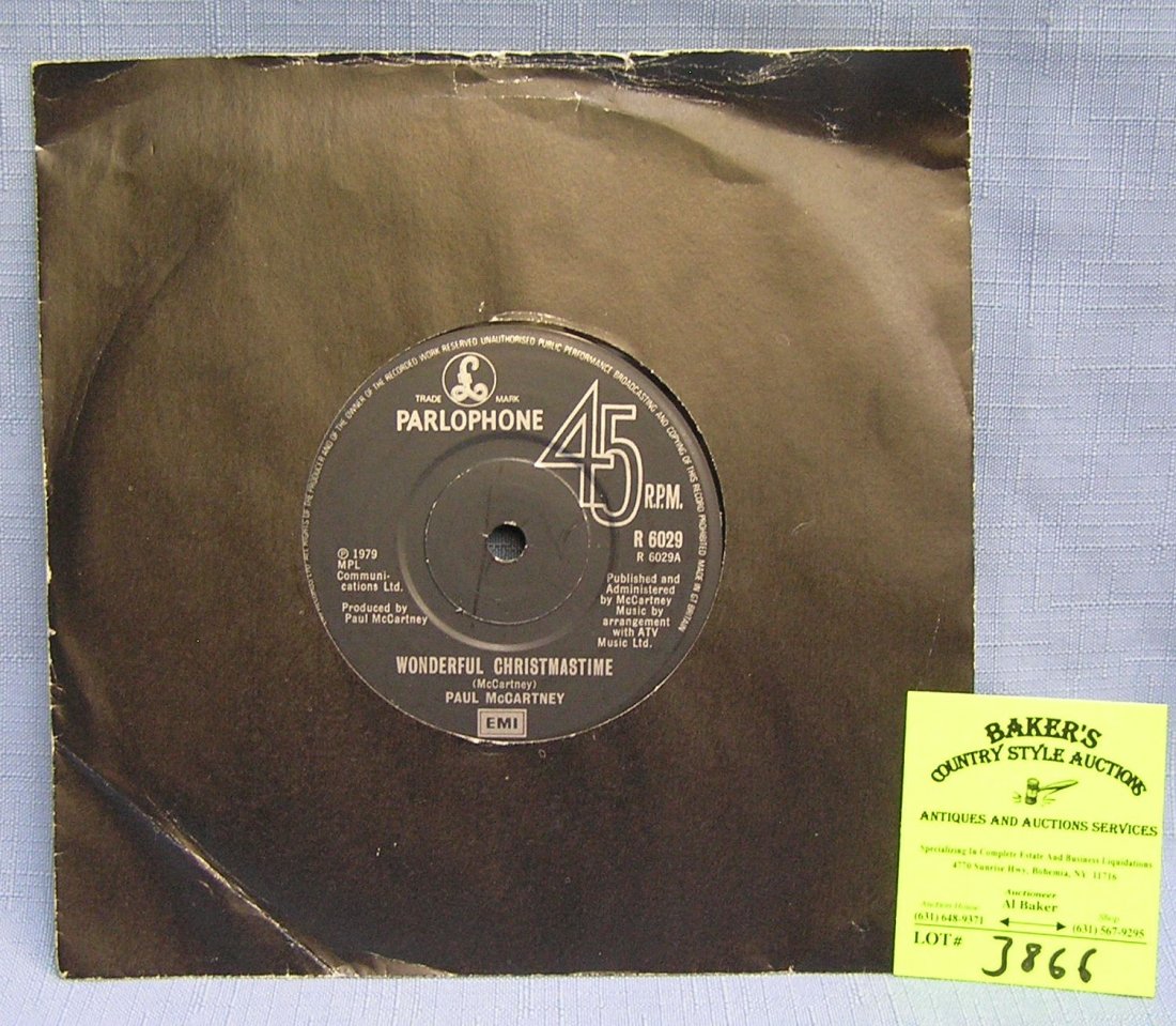 Vintage Paul McCartney record album on Parlophone: Vintage Paul McCartney 45 rpm record on Parlophone records $15.00-$20.00