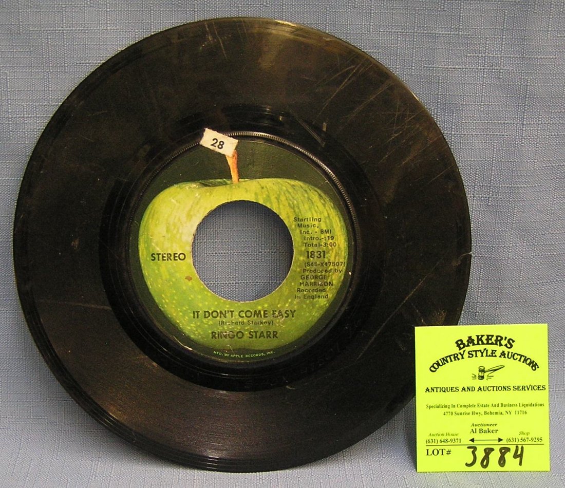 Vintage Ringo Star record album on Apple Record: Vintage Ringo Starr 45 rpm record on Apple Records $15.00-$20.00