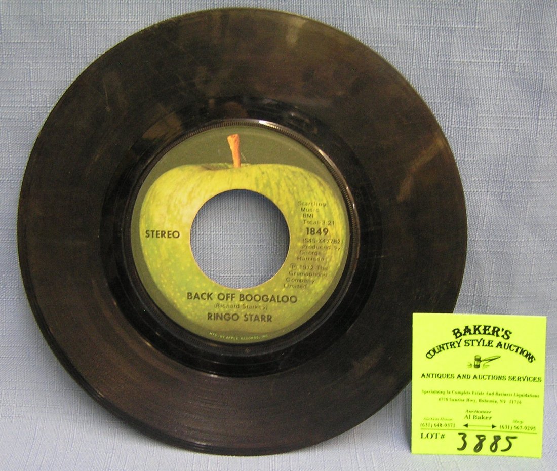 Vintage Ringo Star record album on Apple Record: Vintage Ringo Starr 45 rpm record on Apple Records $15.00-$20.00