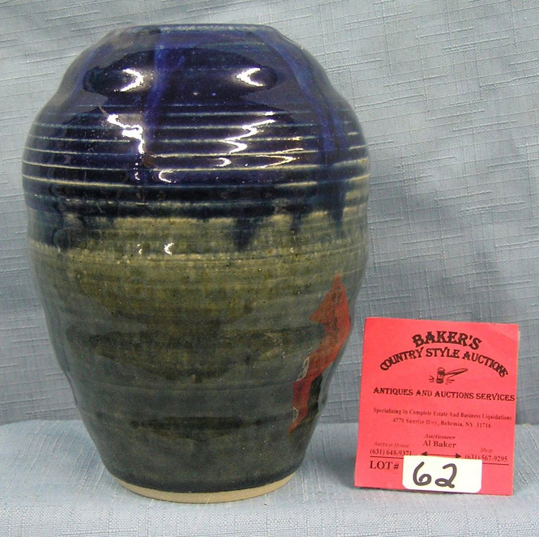 Artist signed Verschure handmade decorated earthenware: Artist signed Verschure handmade decorated earthenware vase est. value $40.00-$50.00
