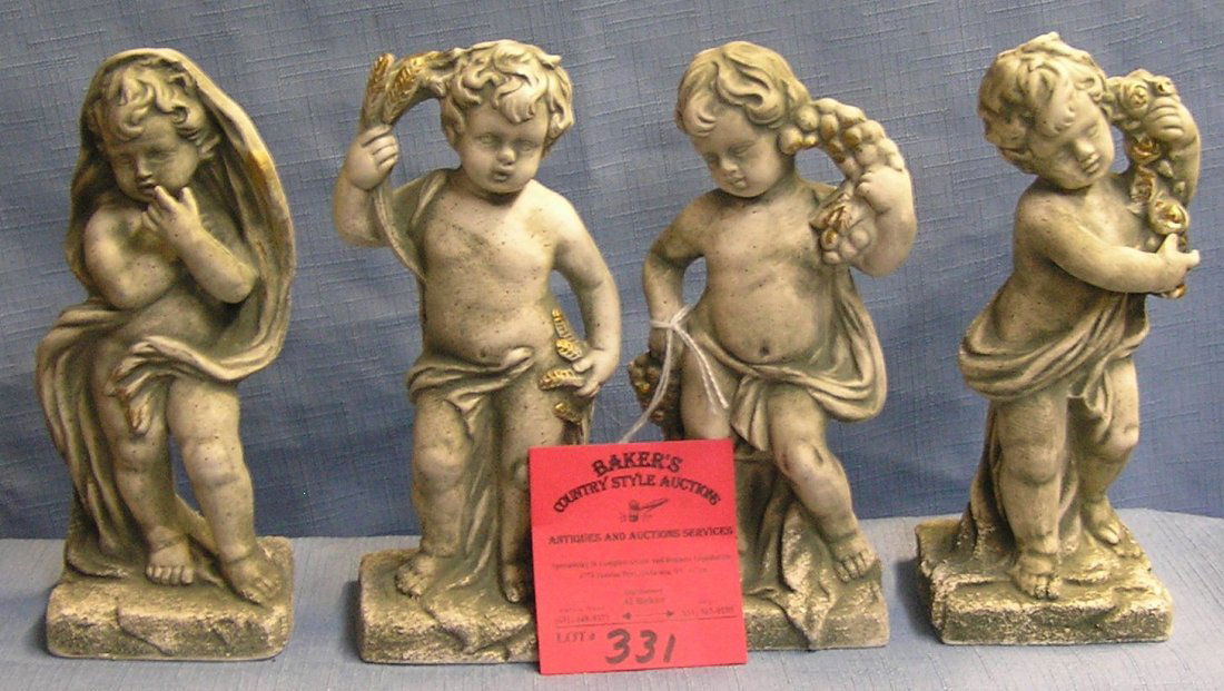 Group of four cherub figurines: Group of four cherub figurines est. value $40.00-$60.00