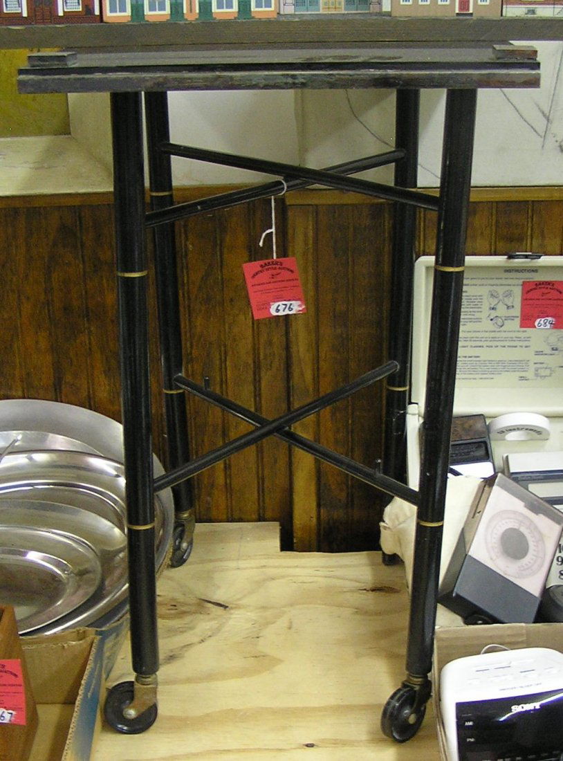 Foldable wooden table with Lucite top: Foldable wooden table with Lucite top est. value $30.00-$40.00