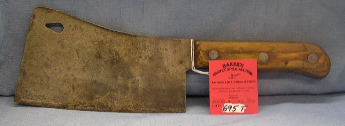Antique meat cleaver: Antique meat cleaver by Briddell made in USA est. value $35.00-$45.00