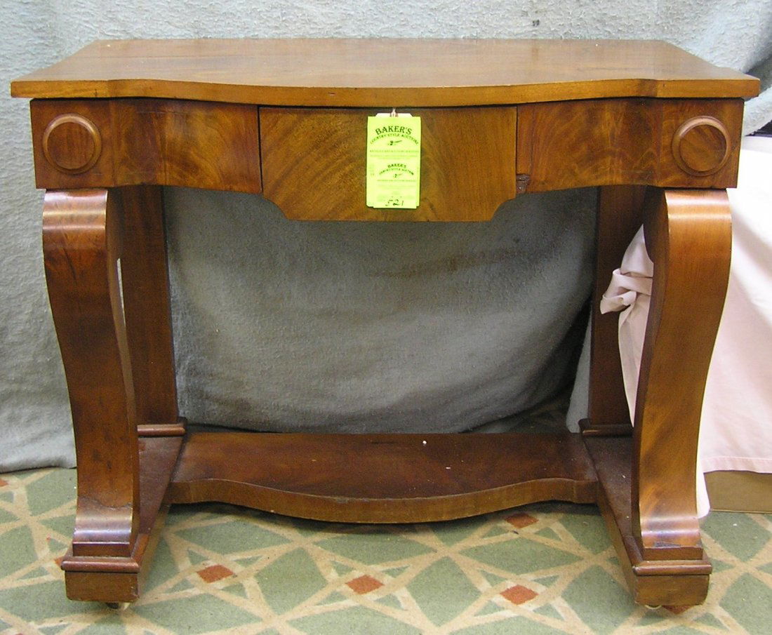 Antique burl wood side table with drawer: Antique burl wood side table with drawer circa early 1900’s est. value $350.00-$400.00