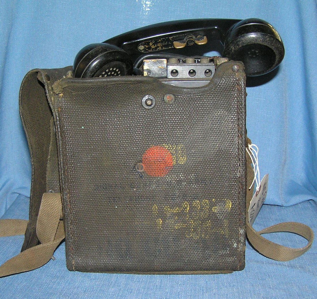 Vintage WWII military field phone