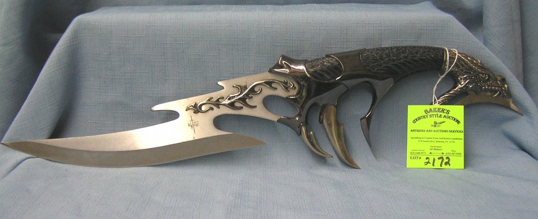 Quality Kit Rae dragon decorated fighting knife: Quality Kit Rae dragon decorated fighting knife medieval style est. value $75.00-$100.00