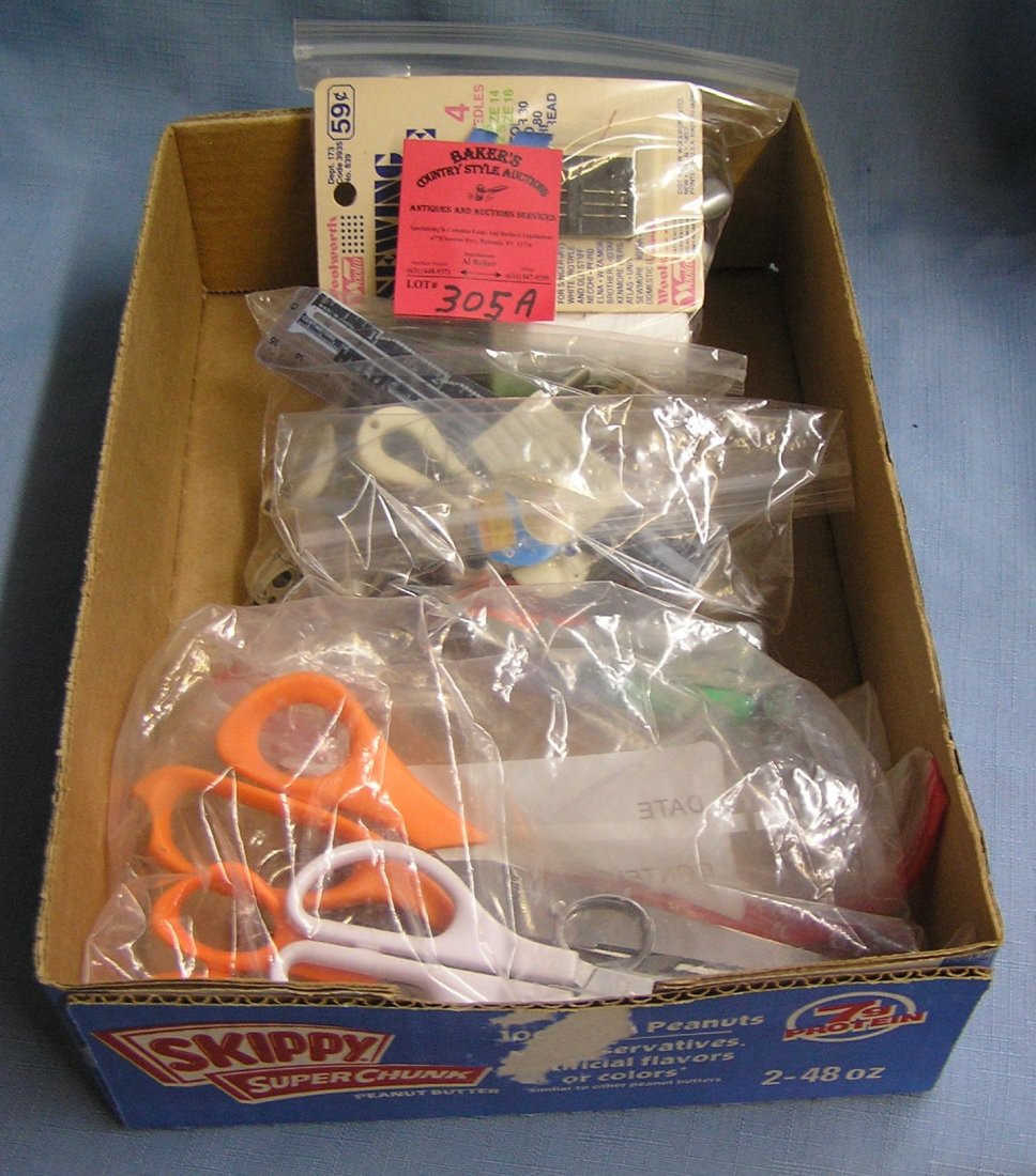 Box of vintage sewing accessories: Box of vintage sewing accessories est. value $25.00-$30.00