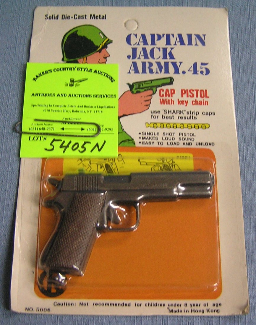 Captain Jack army cap pistol mint on card: Captain Jack army 45 cap pistol mint on card $30.00-$35.00