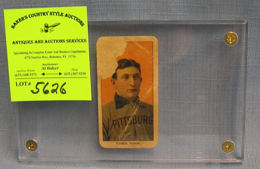 Honus Wagner baseball card: Honus Wagner baseball card just in unchecked and ungraded wear to upper left corner otherwise ok looks nice, only our second in over 30 years, looks really good but is most likely an early reproductio