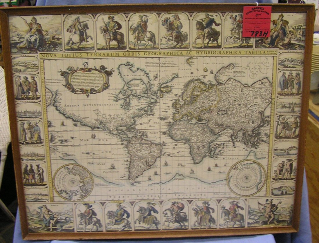 antique world map: antique world map est. value $400.00-$500.00