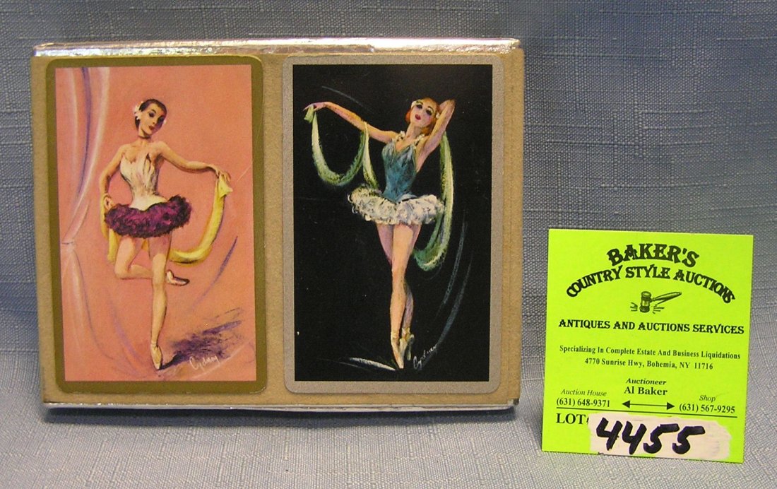Two decks of early ballerina playing cards: Two decks of early ballerina playing cards in original box $40.00-$60.00