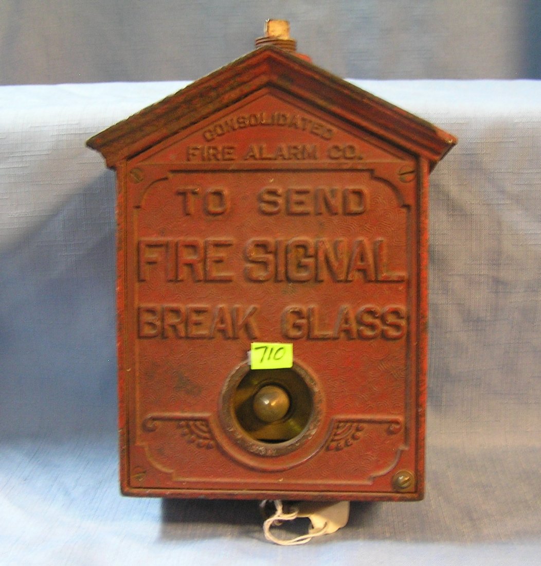 Antique fire signal call box by the Consoli Fire Alarm: Antique fire signal call box by the Consolidated Fire Alarm Company circa early 1900’s est. value $350.00-$400.00