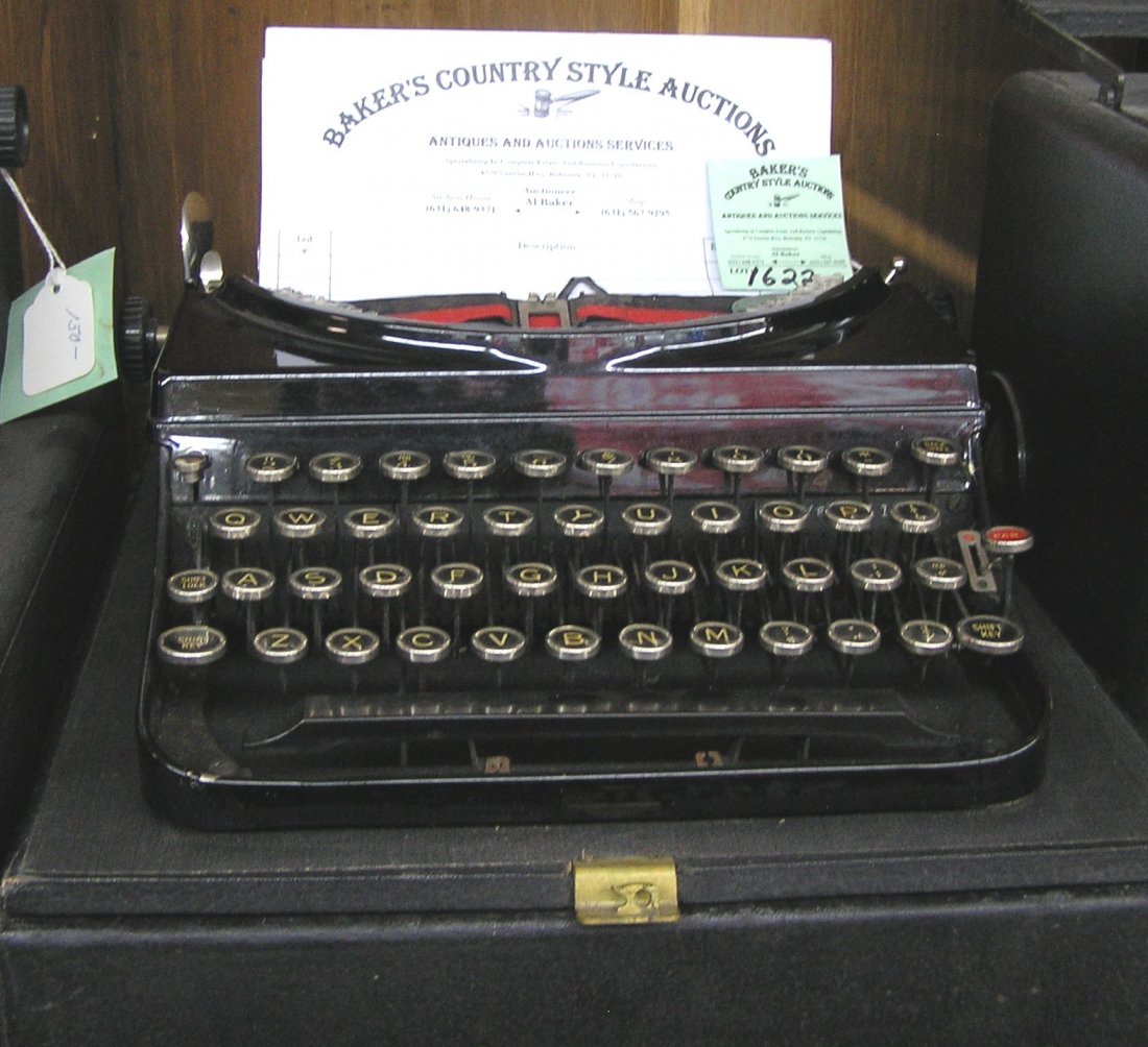 Antique Remington model number five typewriter with: Antique Remington model number five typewriter with original case est. value $200.00-$225.00