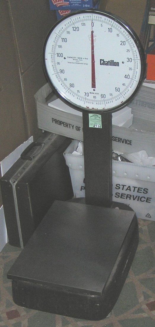 Antique Chatillion floor scale 130 pound capacity