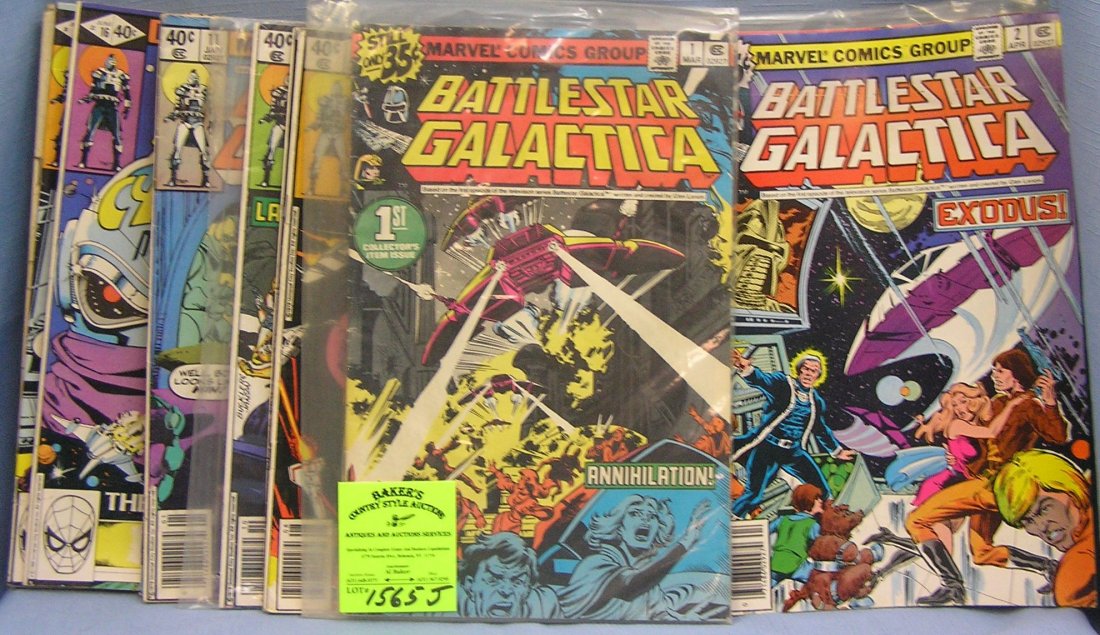 Battle Star Gallactica comic books: Group of vintage Battle Star Gallactica comic books including 1-9 amd mixed 11-23 est. value $75.00-$100.00