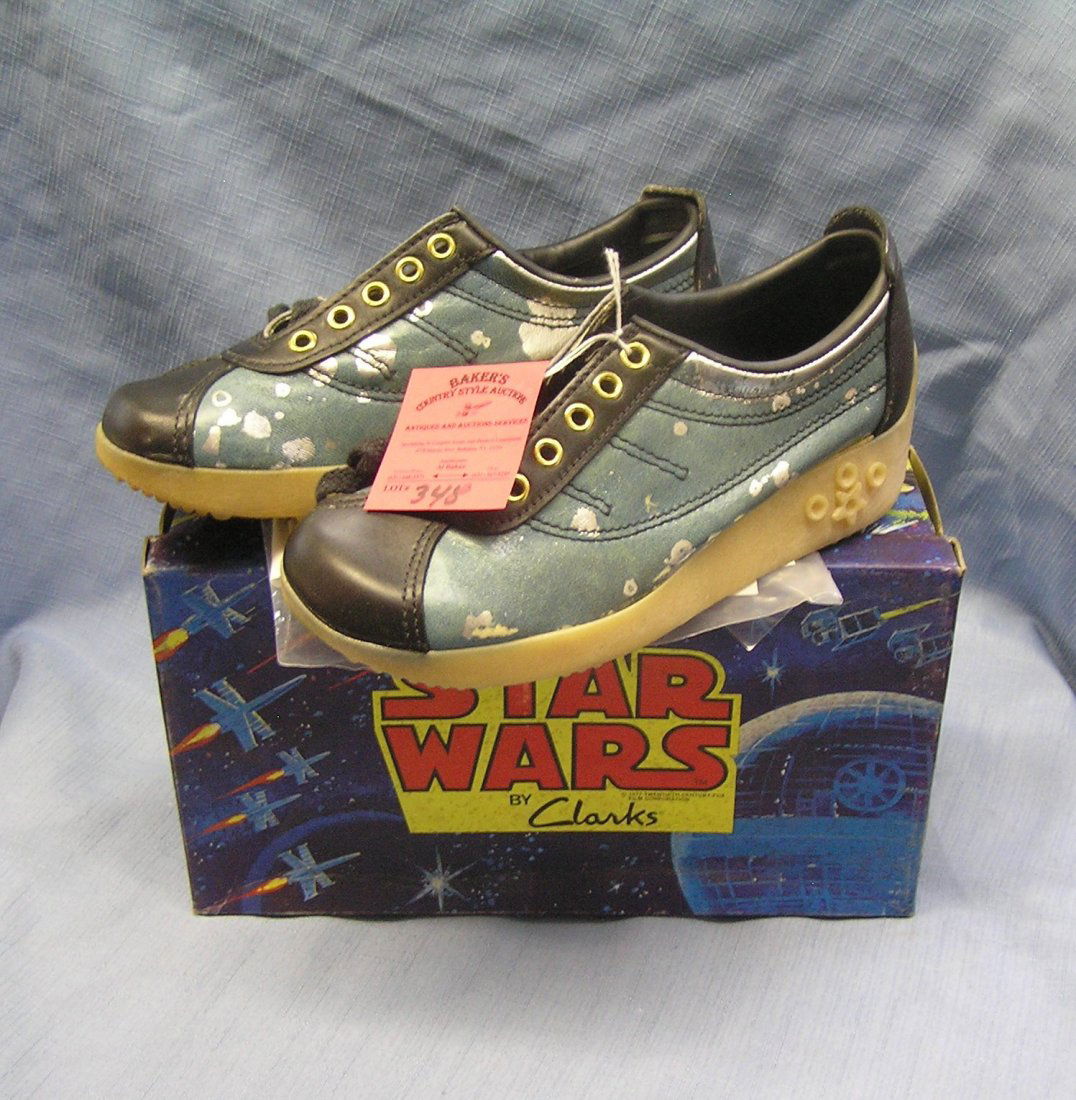 Pair of original Star Wars sneakers by Clarks: Pair of original Star Wars sneakers by Clarks with original box dated 1977 extremely rare est. value $250.00-$300.00