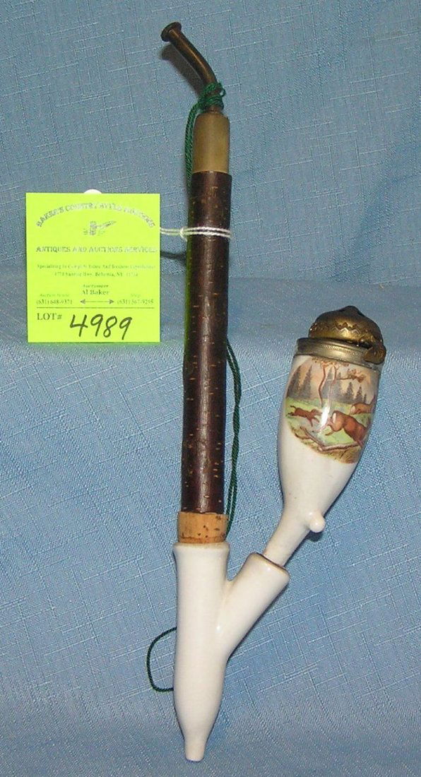 Antique German porcelain and wood pipe Feb 22, 2015 Baker's Antiques and Auctions in NY