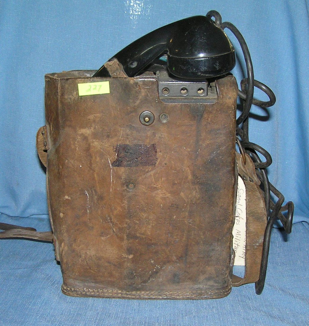 Early WWII US Army military signal corps field phone Feb 28, 2015 Baker's Antiques and