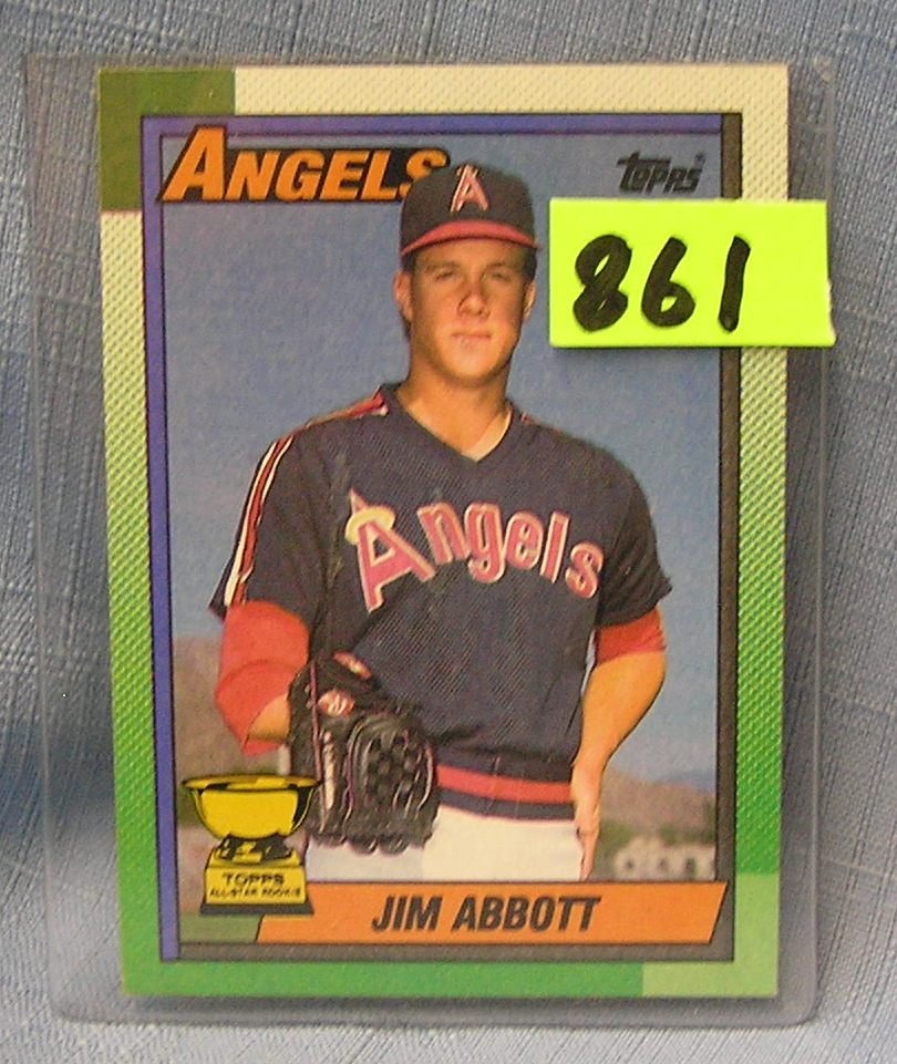 Vintage Jim Abbott rookie baseball card: Vintage Jim Abbott rookie baseball card $25.00-$30.00
