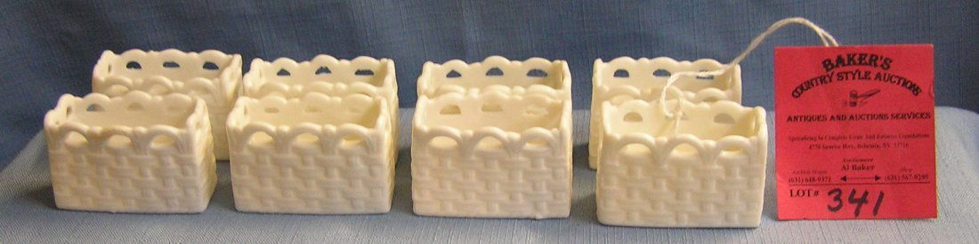 Set of eight Wedgwood style decorative baskets: Set of eight Wedgwood style decorative baskets est. value $40.00-$50.00