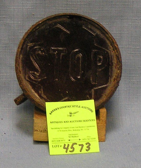 Antique red ruby glass automotive stop signal light: Antique red ruby glass automotive stop signal light possibly police car $40.00-$50.00