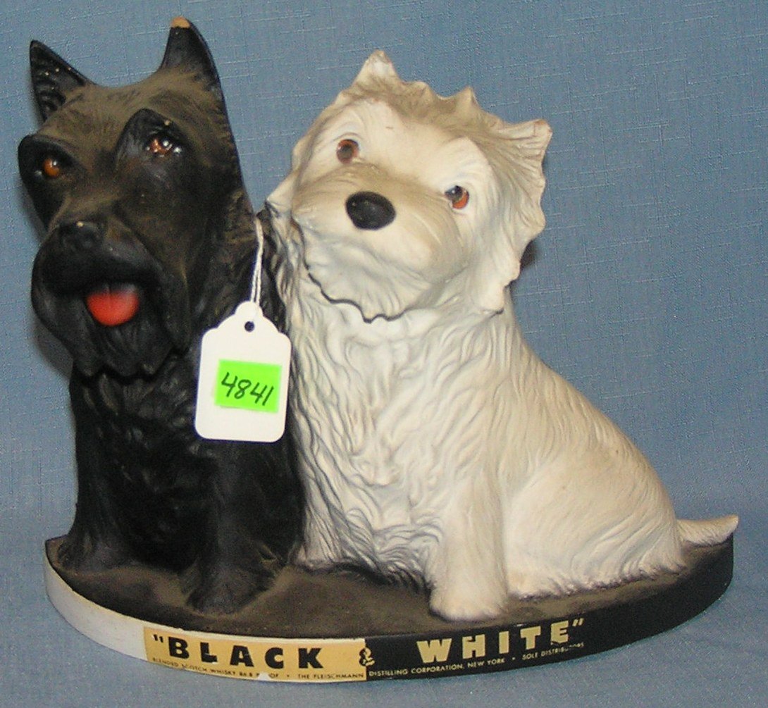 Blended Scotch Whiskey advertising store display piece: Early black and white Blended Scotch Whiskey advertising store display piece circa 1940’s $150.00-$200.00