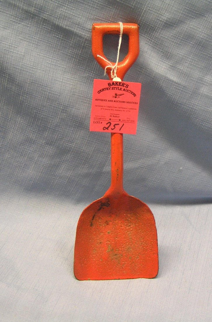 Antique heavy steel sand pail shovel: Antique heavy steel sand pail shovel $25.00-$30.00