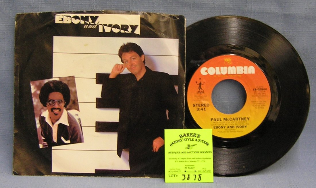 Vintage Paul McCartney and Stevie Wonder record album: Vintage Paul McCartney and Stevie Wonder 45 rpm record on Columbia records with picture sleeve $15.00-$25.00