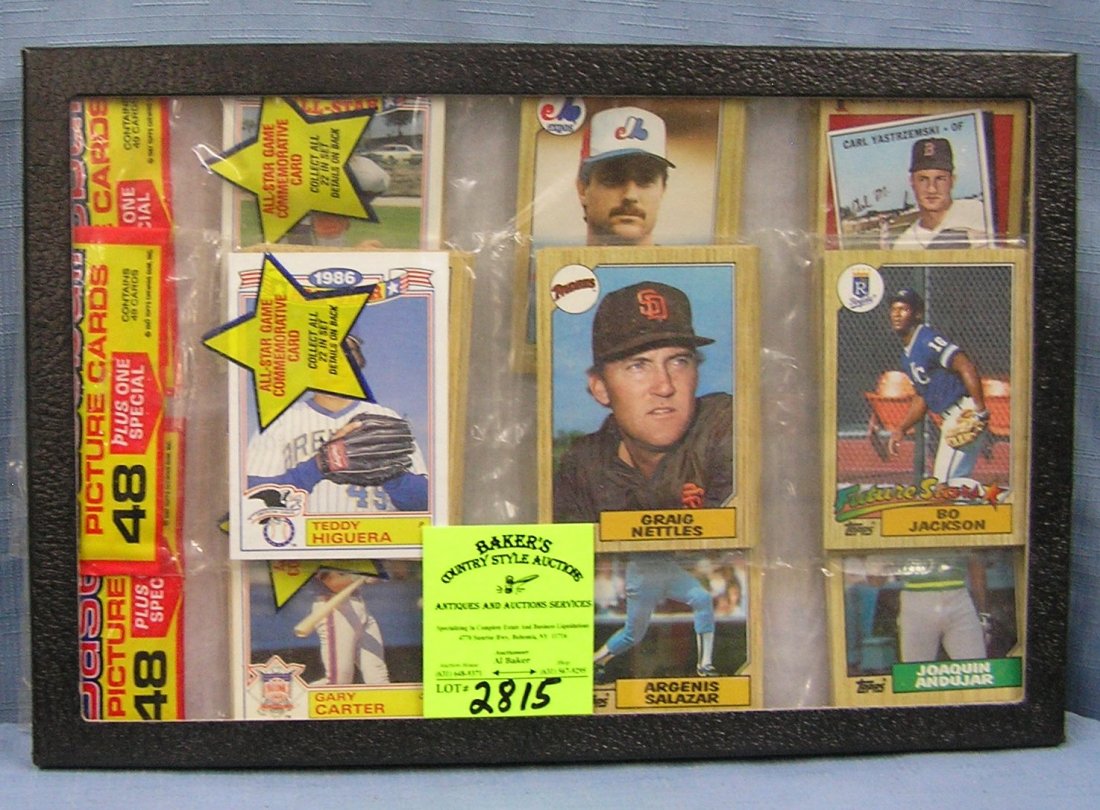 Baseball card packs this group includes Bo Jackson: Group of vintage unopened baseball card packs this group includes Bo Jackson rookie card est. value $25.00-$30.00