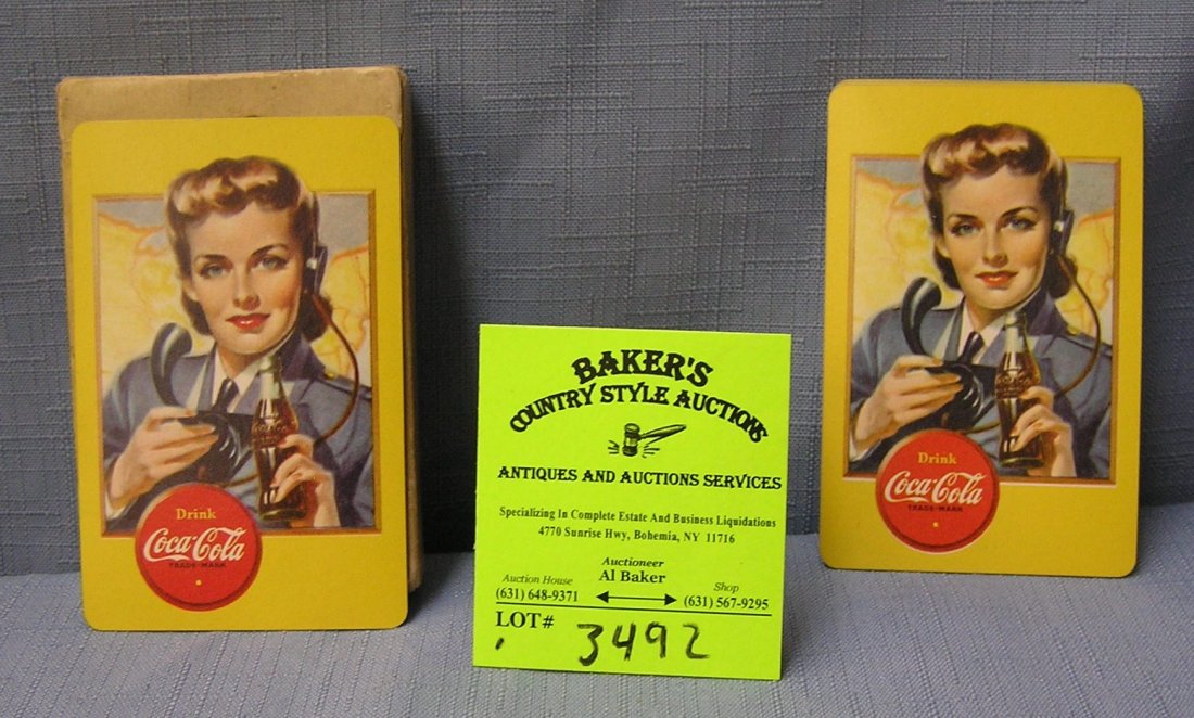 Box of early Coca Cola playing cards circa WWII era: Box of early Coca Cola playing cards circa WWII era scarce est. value $150.00-$200.00