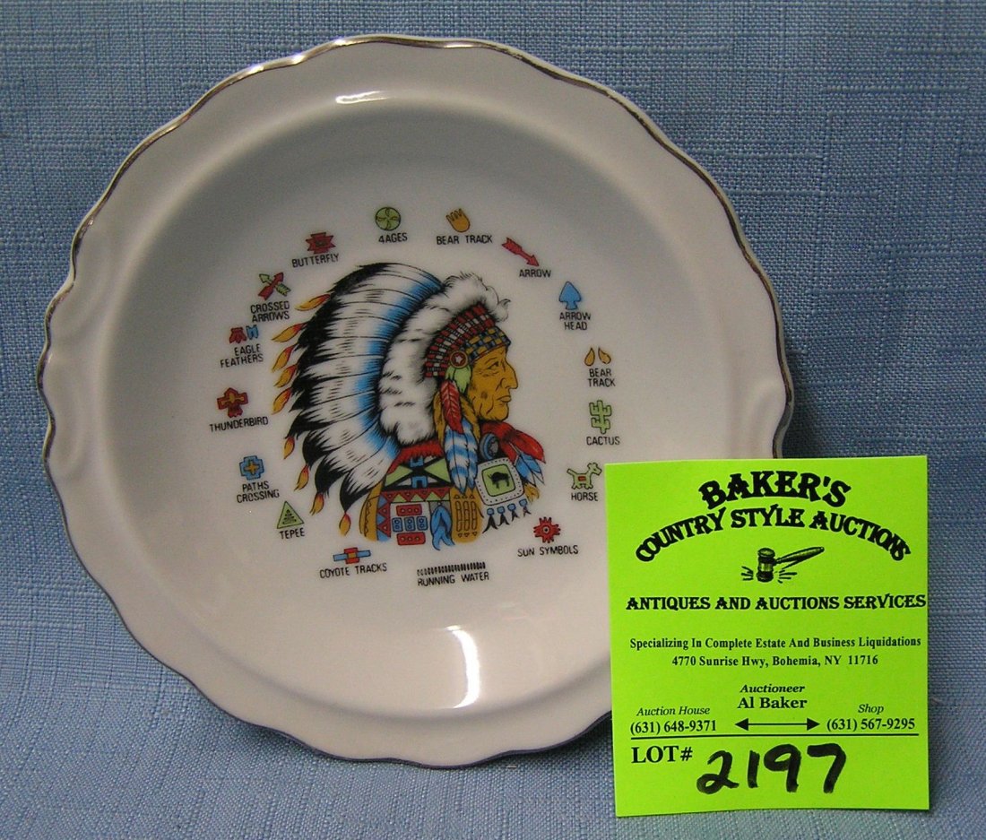 Vintage American Indian decorated Chief Running Water: Vintage American Indian decorated Chief Running Water collector plate est. value $20.00-$25.00