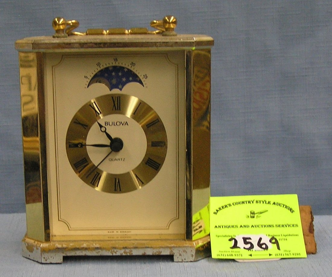 Vintage Bulova quartz mantle clock: Vintage Bulova quartz mantle clock est. value $40.00-$60.00