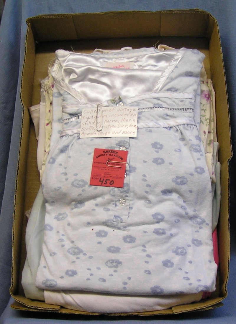 Vintage night gowns includes Eve Stillman, Marie Scoto,: Large group of vintage night gowns includes Eve Stillman, Marie Scoto, Christian Dior, Aria, Amanda Paige and more est. value $75.00-$100.00