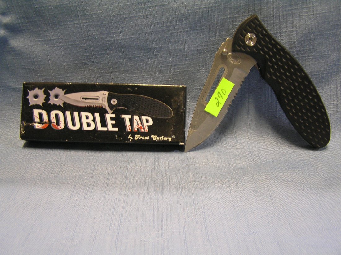 Double tap pocket knife mint in original box by Frost: Double tap pocket knife mint in original box by Frost Cutlery est. value $30.00-$40.00