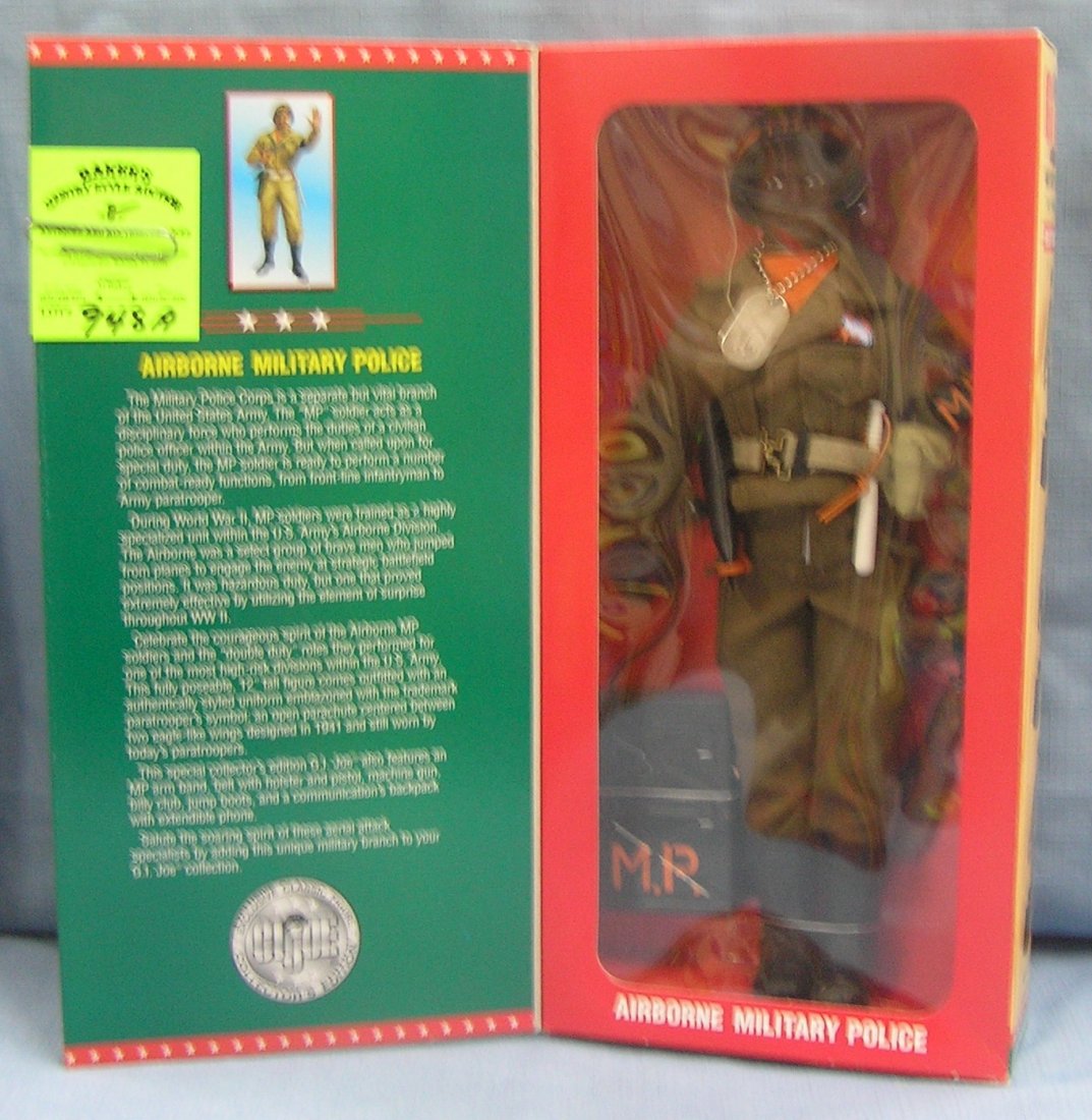 GI Joe Airborne military police action figure: Vintage 12 inch GI Joe Airborne military police black soldier action figure mint in original box est. value $40.00-$60.00