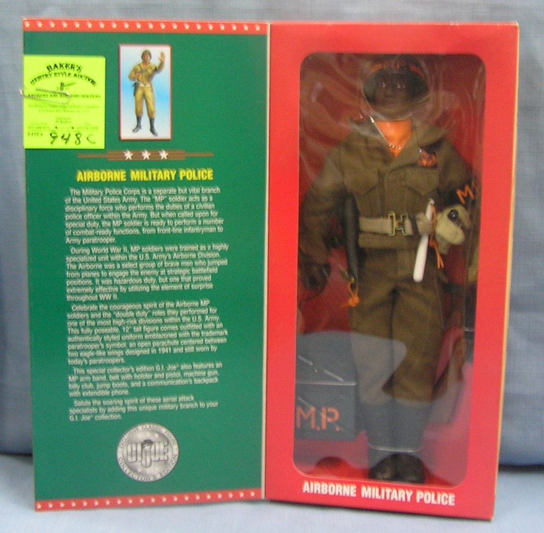 GI Joe Airborne military police action figure: Vintage 12 inch GI Joe Airborne military police black soldier action figure mint in original box est. value $40.00-$60.00