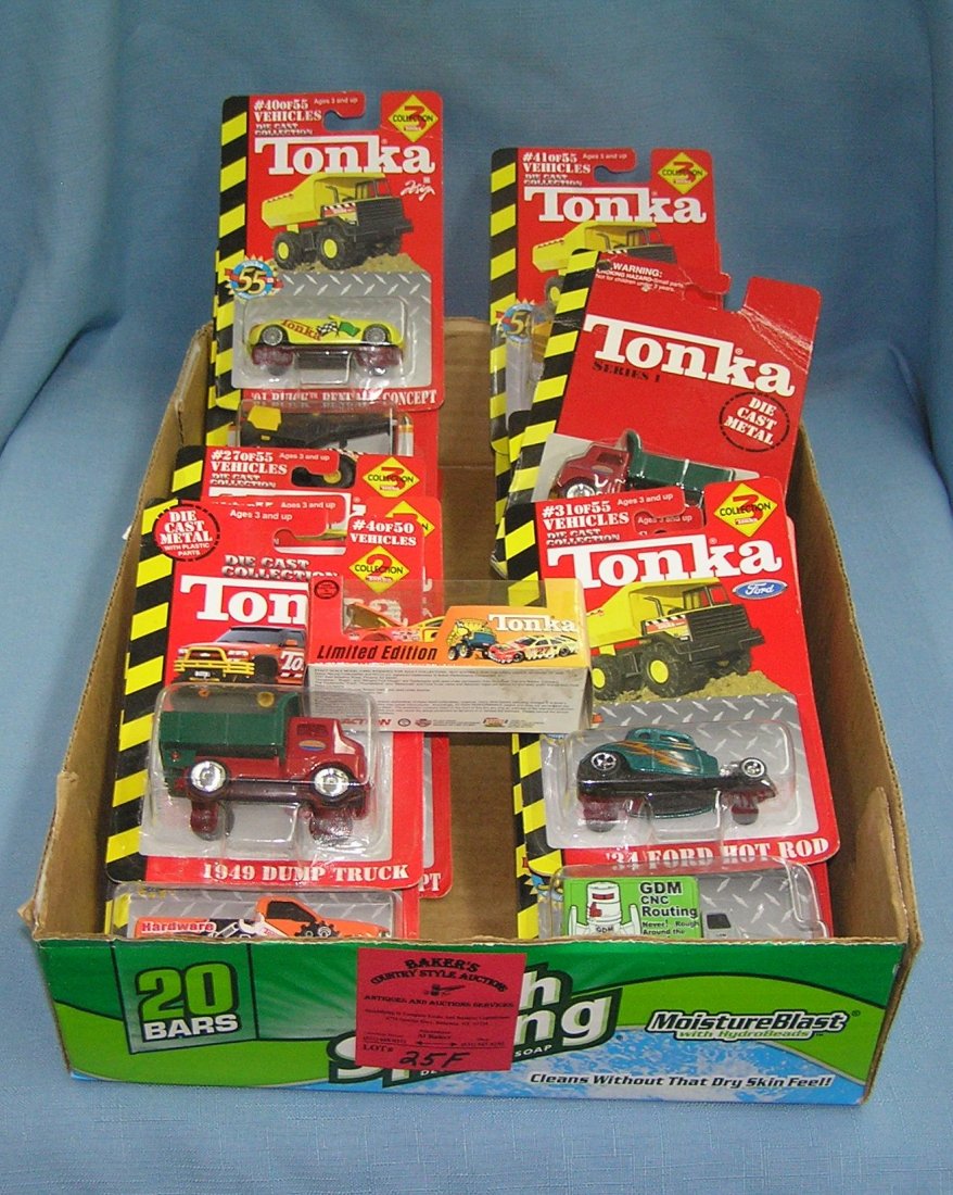 Box full of mint and packaged Tonka Toys: Box full of mint and packaged Tonka Toys est. value $40.00-$50.00