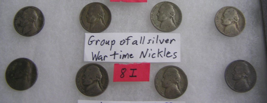 Group of all silver Jefferson war time nickles: Group of all silver Jefferson war time nickles est. value $15.00-$25.00