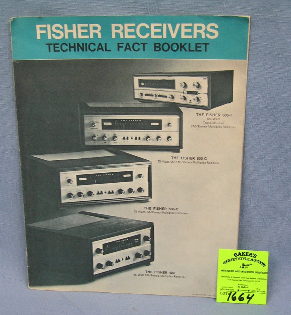Vintage Fisher stereo receivers and electronics booklet: Vintage Fisher stereo receivers and electronics booklet est. value $25.00-$30.00