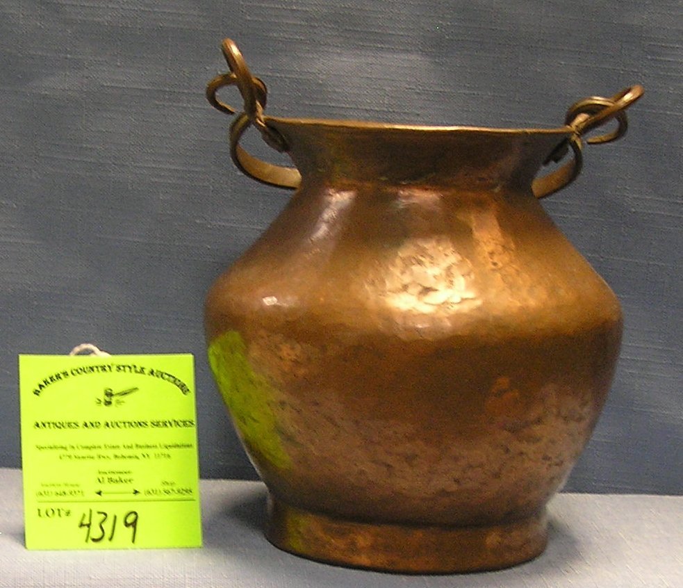 Antique hand hammered copper kettle: Antique hand hammered copper kettle $125.00-$150.00