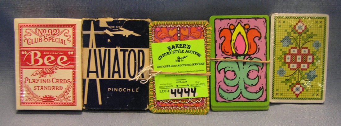 Five decks of vintage playing cards: Five decks of vintage playing cards $35.00-$40.00