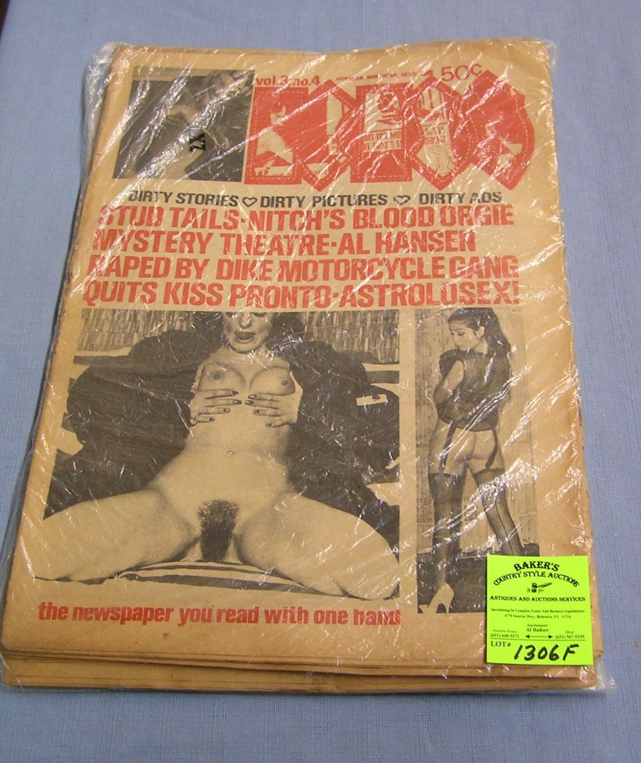 Vintage KISS and Screw erotica newspapers: Group of 4 vintage KISS and Screw erotica newspapers circa 1960's-70's est. value $50.00-$60.00