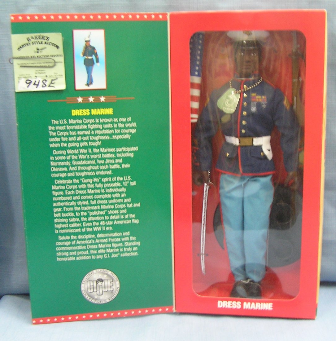 GI Joe Dress Marine black soldier action figure: Vintage 12 inch GI Joe Dress Marine black soldier action figure mint in original box est. value $40.00-$60.00