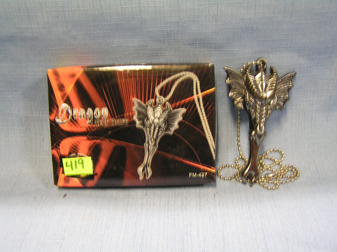 Dragon necklace knife with original box: Dragon necklace knife with original box est. value $30.00-$40.00