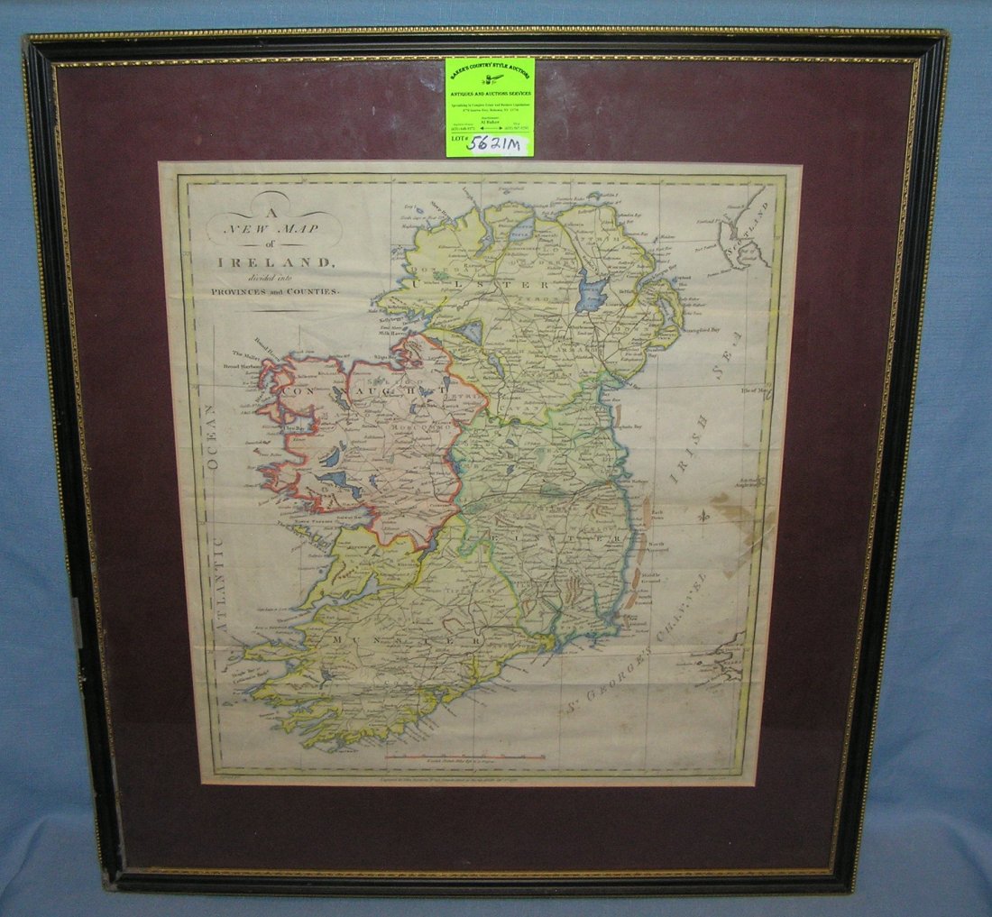 Antique map of Ireland: Antique map of Ireland provinces and counties by John Harrison dated Sept. 1, 1787 est. value $1500.00-$2000.00