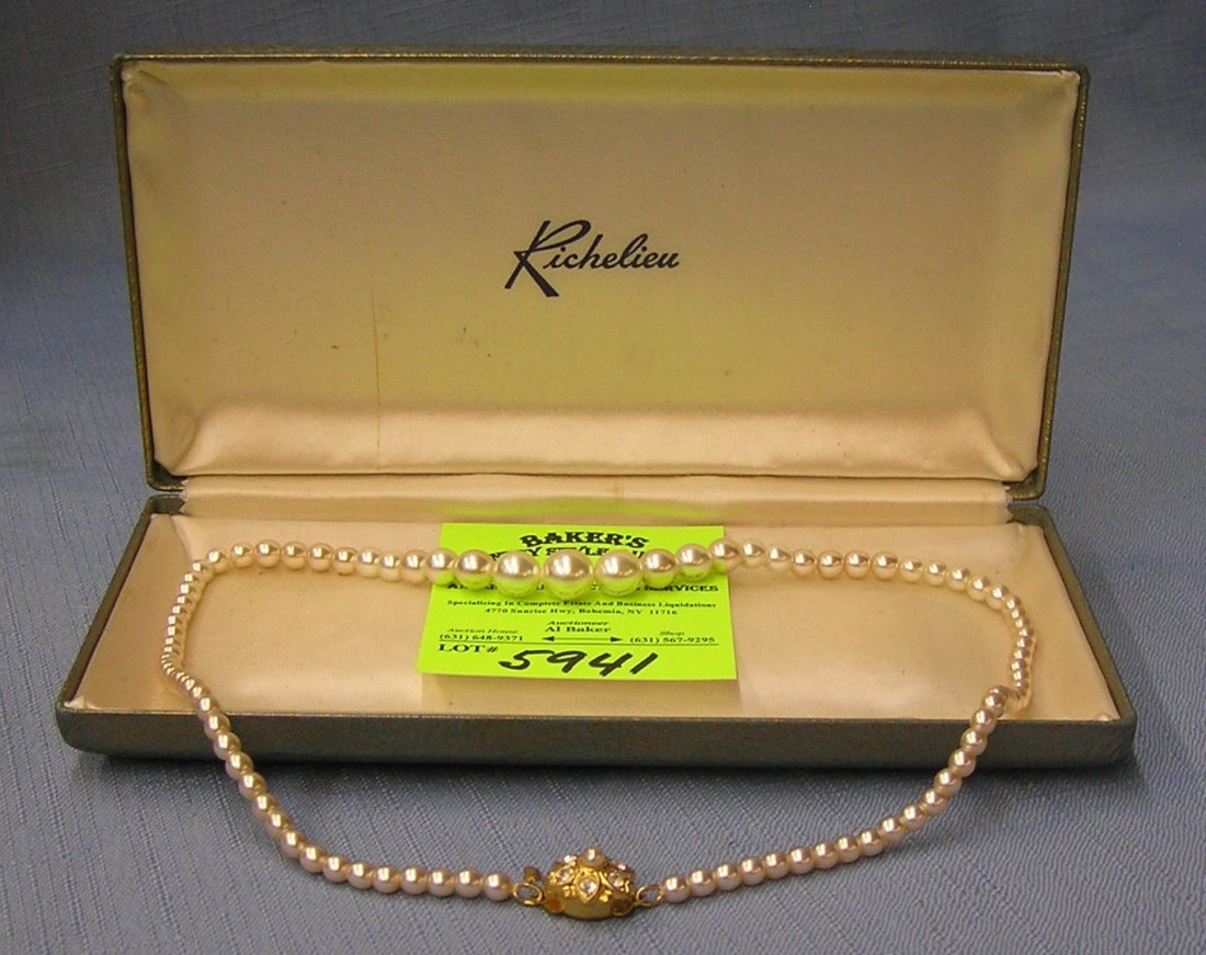 Vintage Richelieu pearl necklace in box: Vintage Richelieu pearl necklace in box $75.00-$100.00