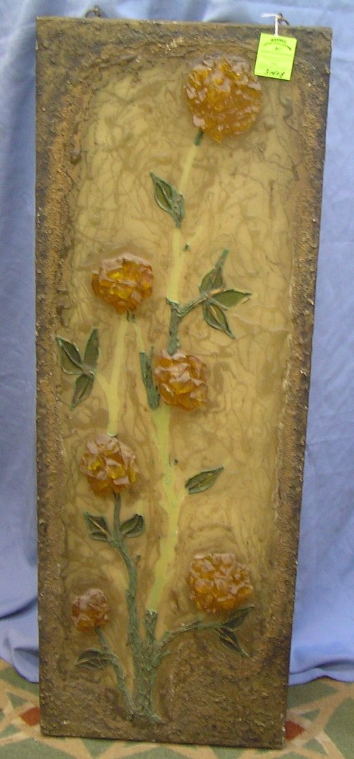 Vintage Mid Century modern lighted diorama: Vintage Mid Century modern 3 dimensional floral illuminated hanging lighted diorama, artist signed on lower right est. value $350.00-$450.00