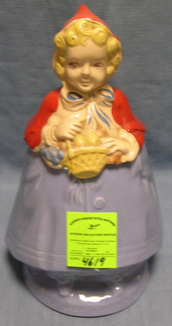 Little Red Riding Hood cookie jar: Early hand painted Little Red Riding Hood cookie jar circa 1930’s $150.00-$175.00