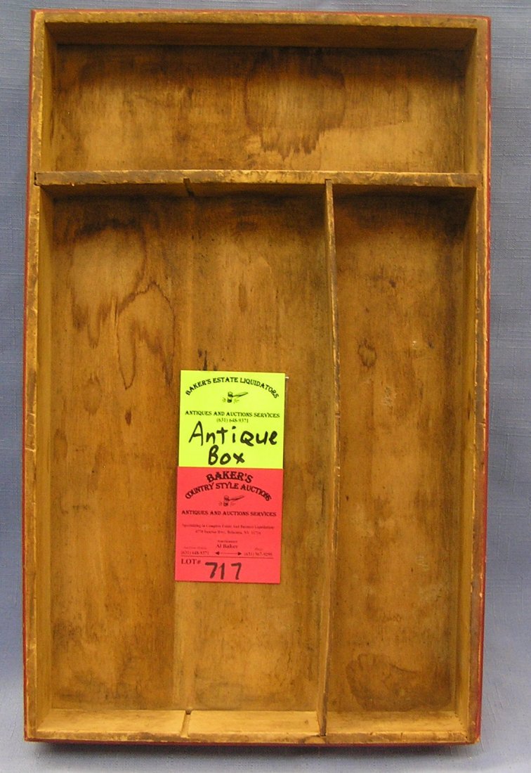 Antique wooden silverware box: Antique wooden silverware box est. value $15.00-$20.00