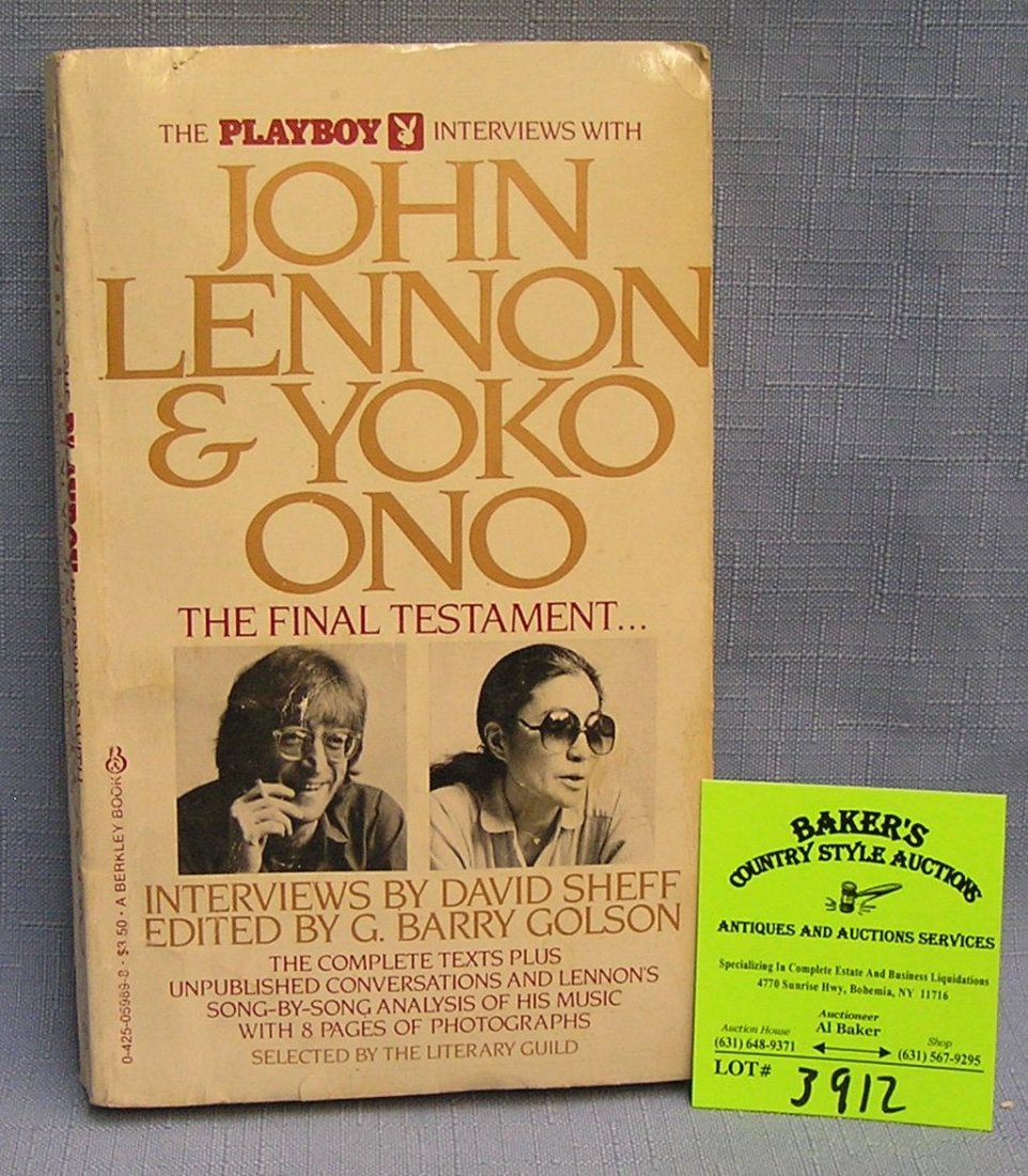 Vintage John and Yoko Ono paperback book by Playboy: Vintage John and Yoko Ono paperback book by Playboy $25.00-$30.00